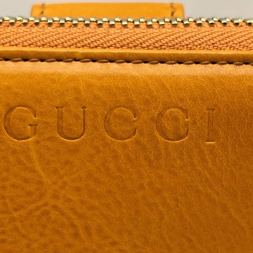 GUCCI washed soft calf Mari gold leather zip wallet 7618 - Picture 2 of 16